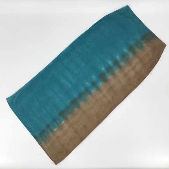 Laila Jayde Teal & Brown Slitted Maxi Skirt, Small - Picture 11 of 16